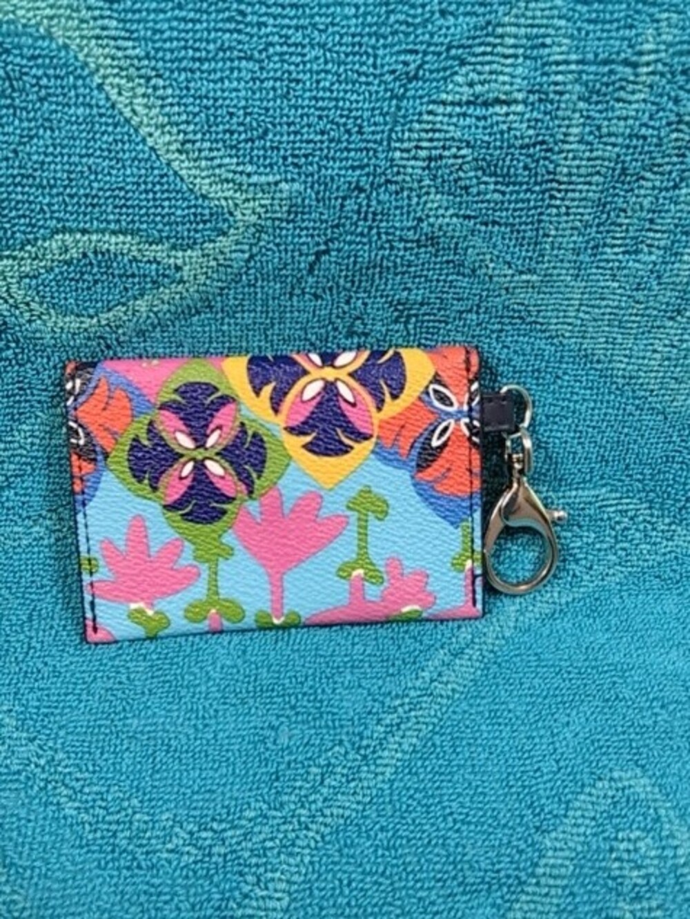 Vera Bradley Pink Multicolor Keychain Card Holder - Picture 2 of 2